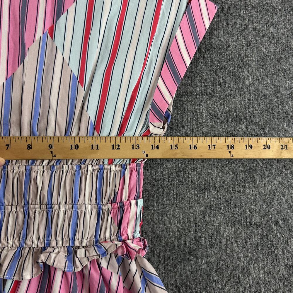 Anthropologie Dress Small V Neck Striped Mini Sundress Summer Vacation Retro Boh - Picture 12 of 13
